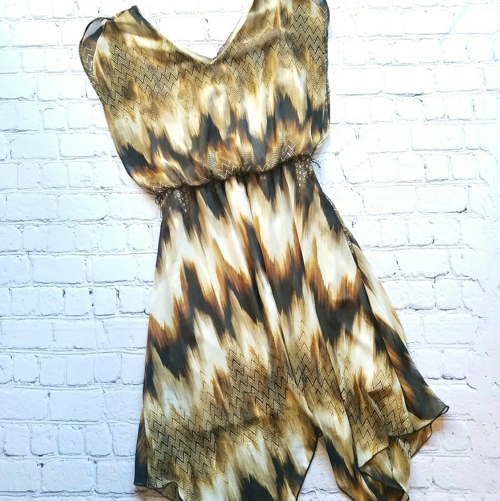 En Focus Studio Browns Asymetrical Dress Sz 8